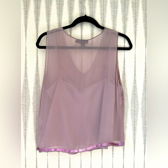DKNY sheer beaded sleeveless top. Size 10 but fits medium size 8. - Picture 3 of 3